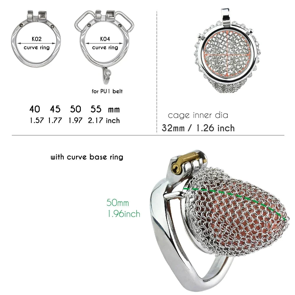 Small mesh metal chastity cage for men soft penis sleeve male chastity device
