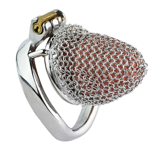Small mesh metal chastity cage for men soft penis sleeve male chastity device