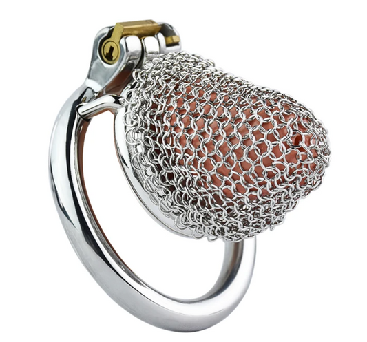 Small mesh metal chastity cage for men soft penis sleeve male chastity device