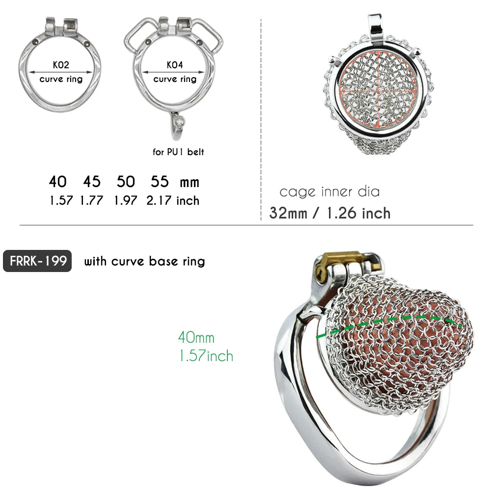 Small mesh metal chastity cage for men soft penis sleeve male chastity device