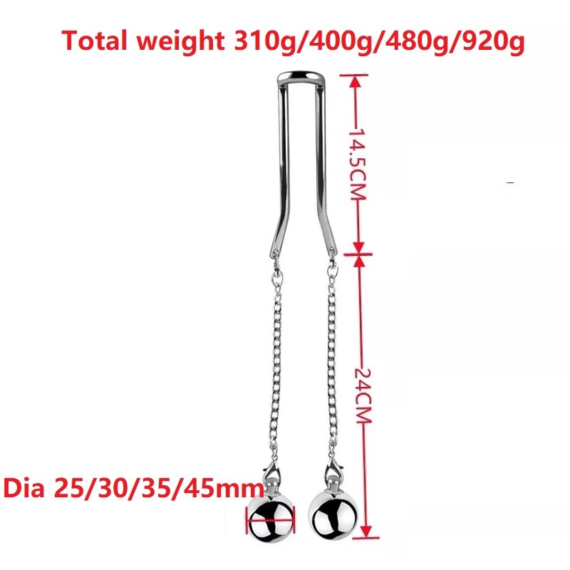 Stainless Steel Ball Stretcher Scrotum | Testicle Heavy Ball Weight Man Penis Cock Ring Enlargement Pull Exercise Male Toy - KeepMeLocked
