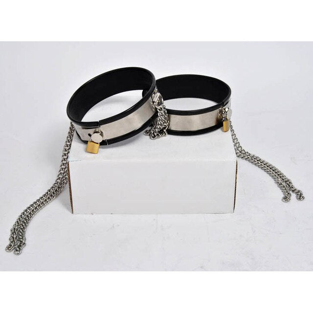 Cock Cage Chastity Belt: Stainless Steel Male Slave Panties with Thigh Cuffs, Chain Shield, and Locking Design - KeepMeLocked
