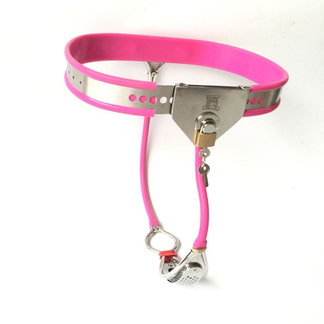 Stainless Steel Female Chastity Belt with Anus Ring and Silicone Liner - KeepMeLocked