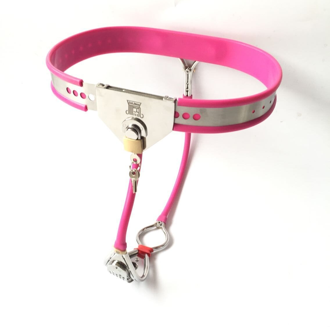 Stainless Steel Female Chastity Belt with Anus Ring and Silicone Liner - KeepMeLocked