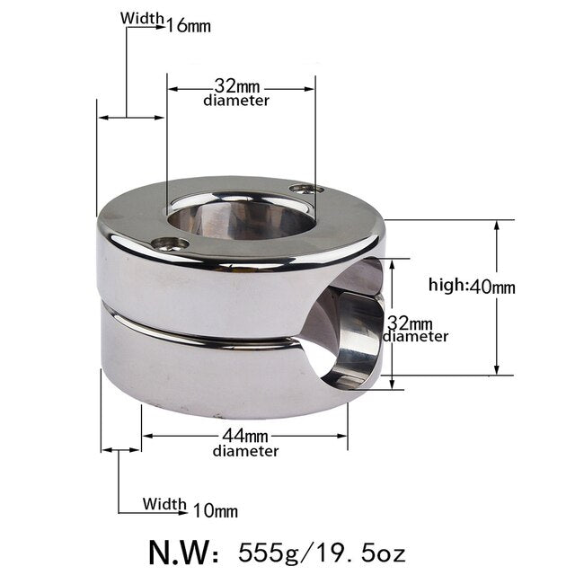 Stainless steel Men Cock Ring For Male Heavy Duty Weight Penis Exercise Lock Scrotum Ball Stretchers Ring Sex Toys For Men - ChastityBondage