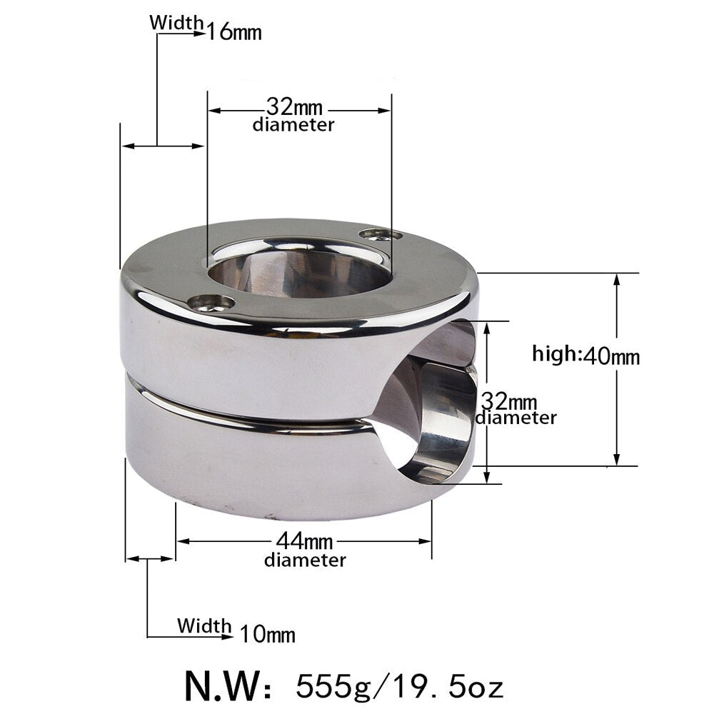 Stainless steel Men Cock Ring For Male Heavy Duty Weight Penis Exercise Lock Scrotum Ball Stretchers Ring Sex Toys For Men - ChastityBondage