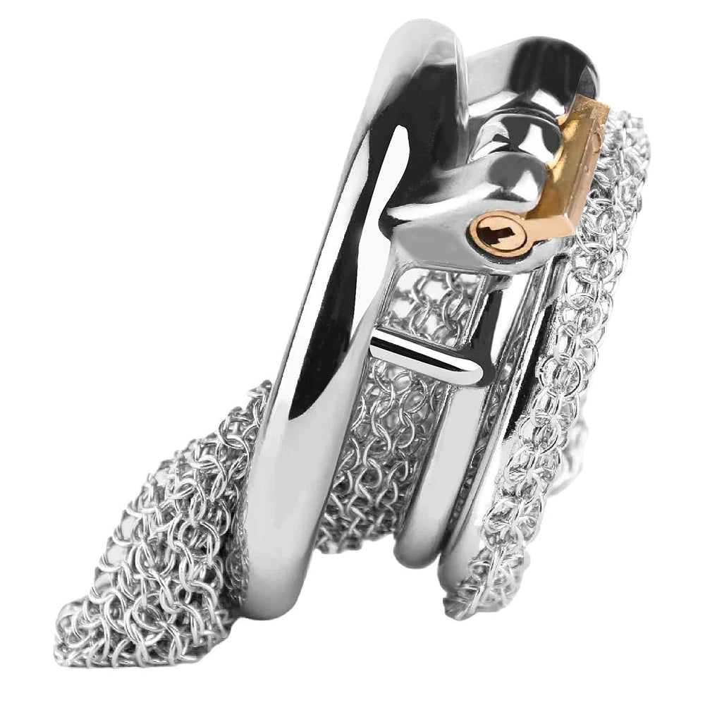 mesh metal chastity cage for men 4 inches soft penis sleeve