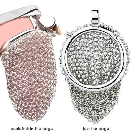 mesh metal chastity cage for men soft penis sleeve male chastity device
