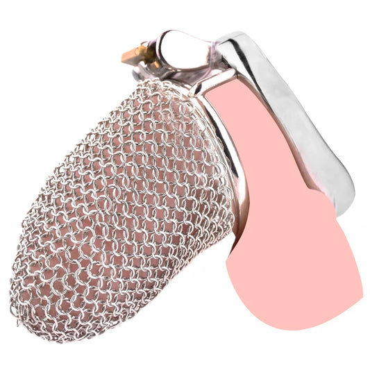 mesh metal chastity cage for men soft penis sleeve male chastity device
