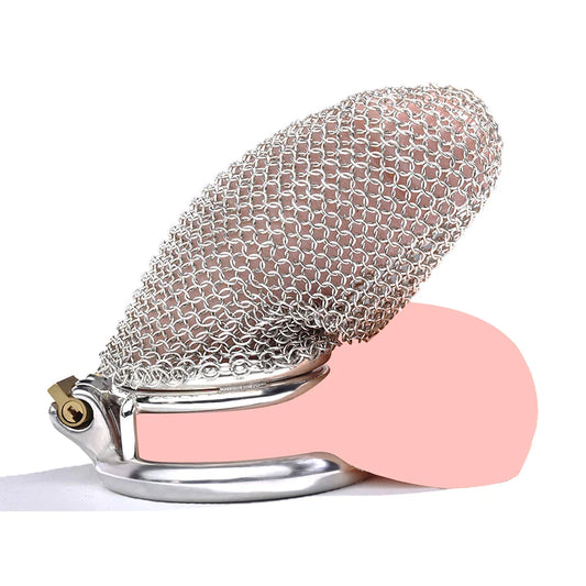 mesh metal chastity cage for men soft penis sleeve male chastity device