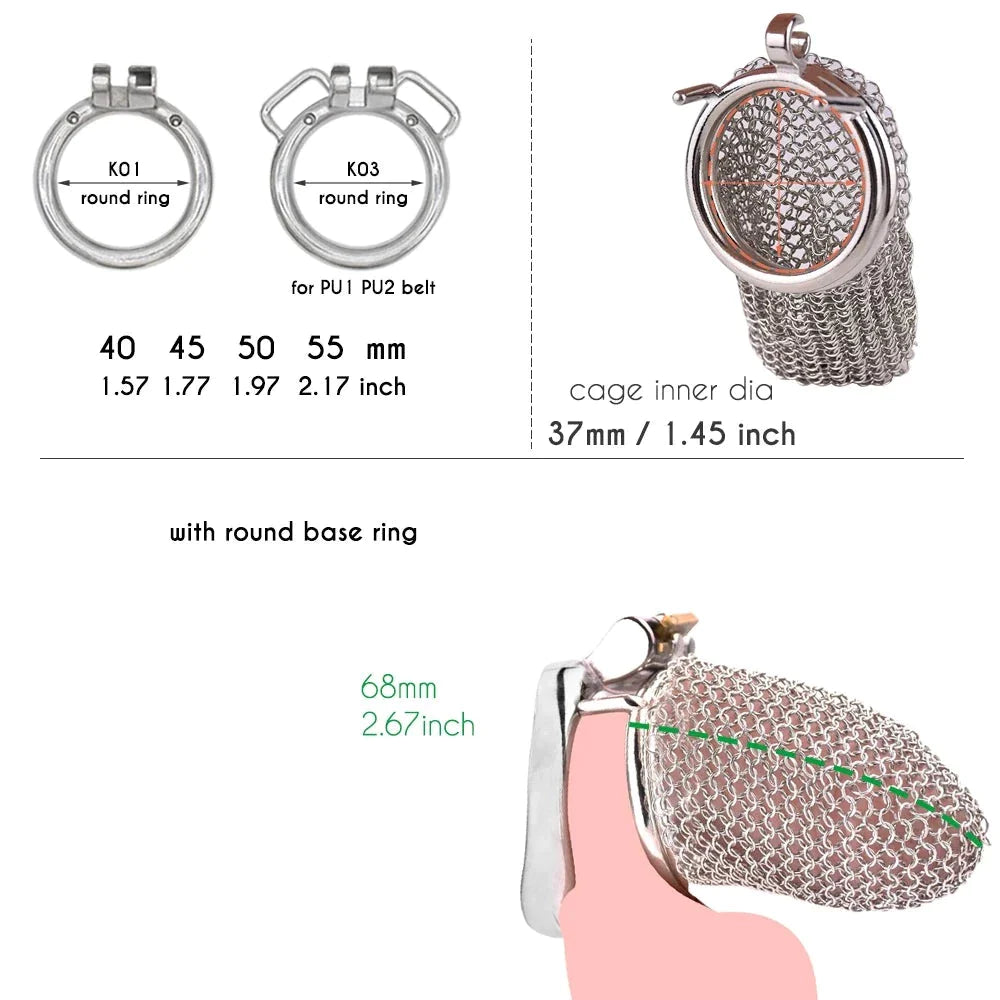 mesh metal chastity cage for men soft penis sleeve male chastity device