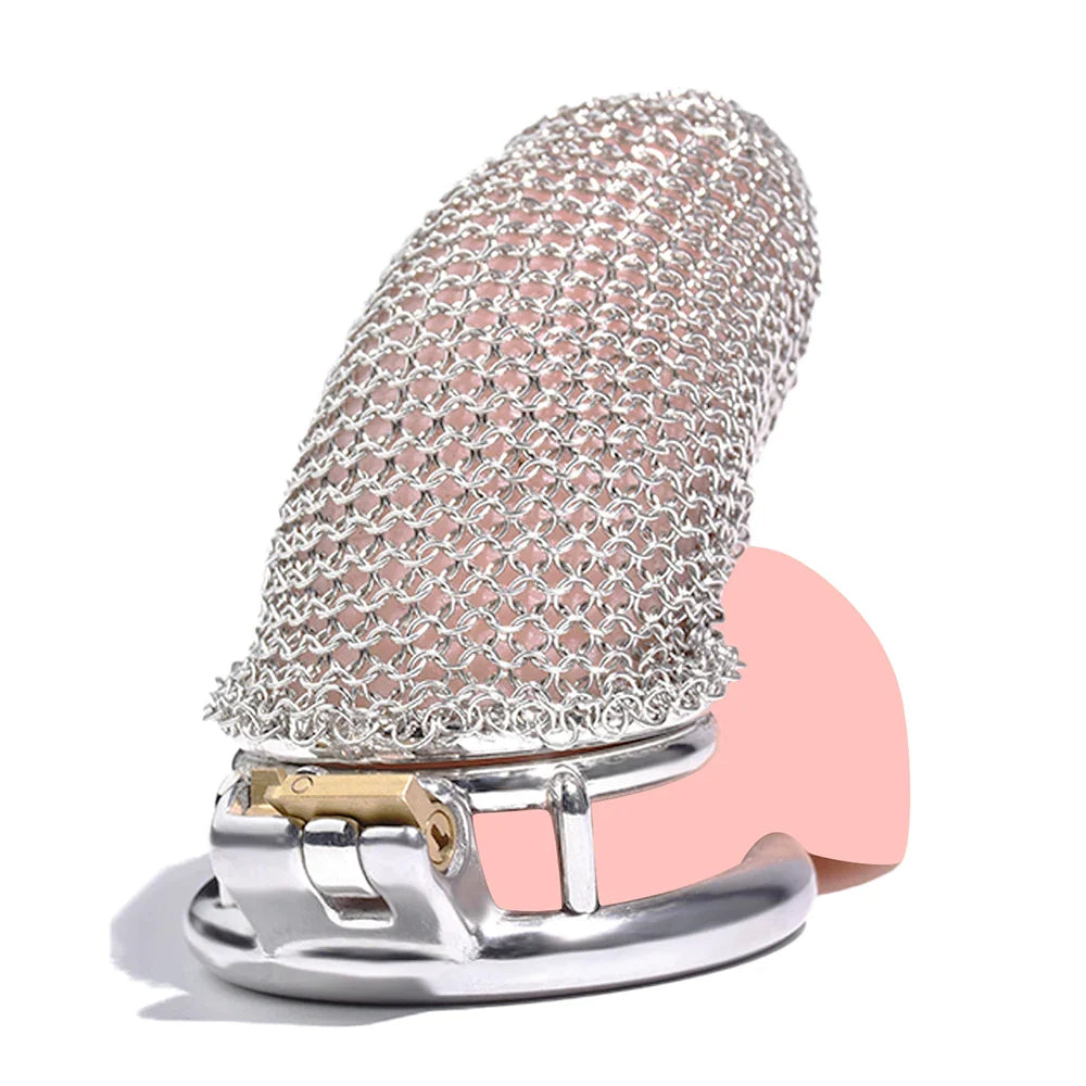 mesh metal chastity cage for men soft penis sleeve male chastity device