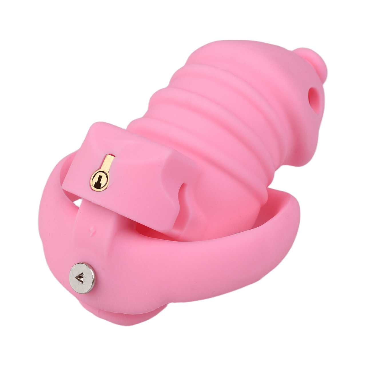 Soft Silicone Chastity Cage with Invisible Lock and 4 Base Rings