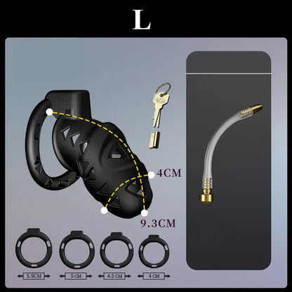 3D Printed Cobra Chastity Cage with Urethral Tube