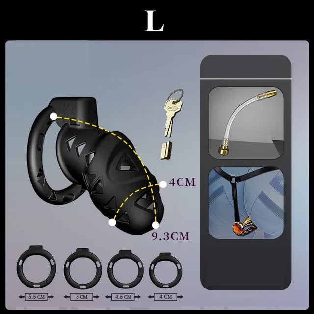 3D Printed Cobra Penis Lock with Anal Plug and PU Belt