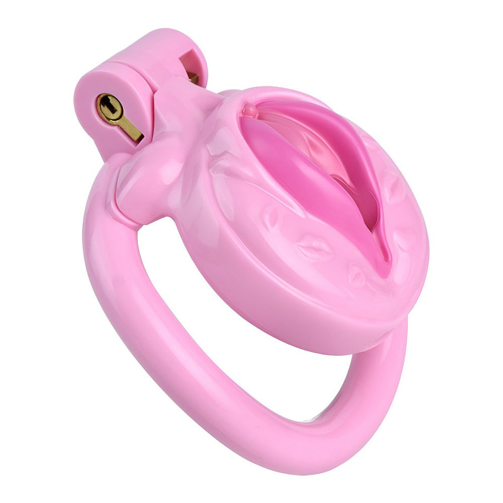 3d printed pink chastity cage for sissy