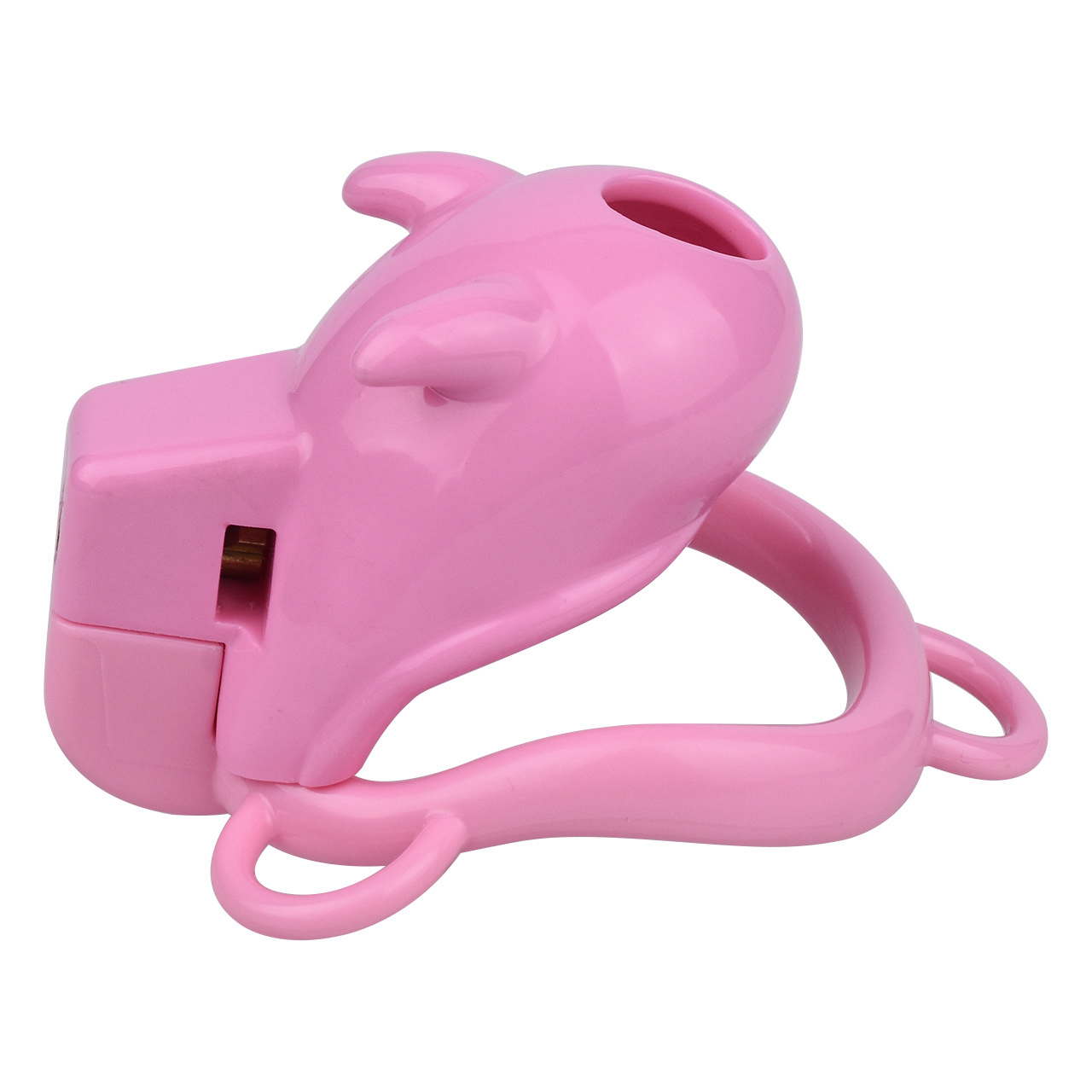 Little Devil Chastity Cage with Vaginal-Style Silicone Catheter – Black/Pink ABS Resin