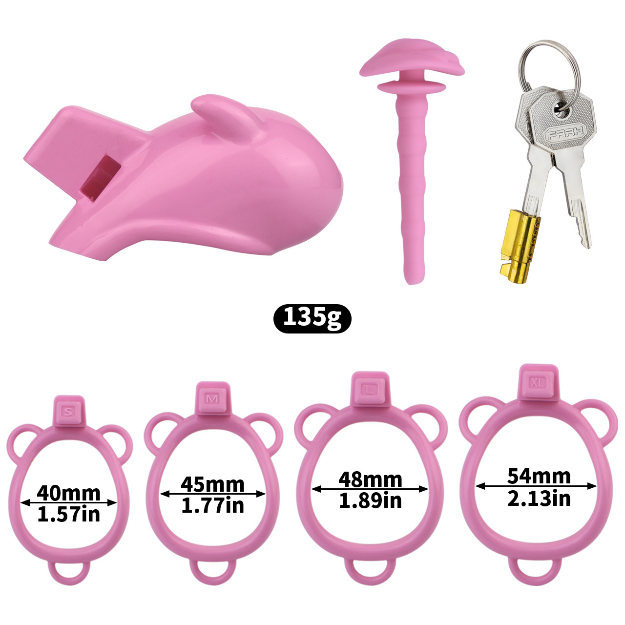 Little Devil Chastity Cage with Vaginal-Style Silicone Catheter – Black/Pink ABS Resin