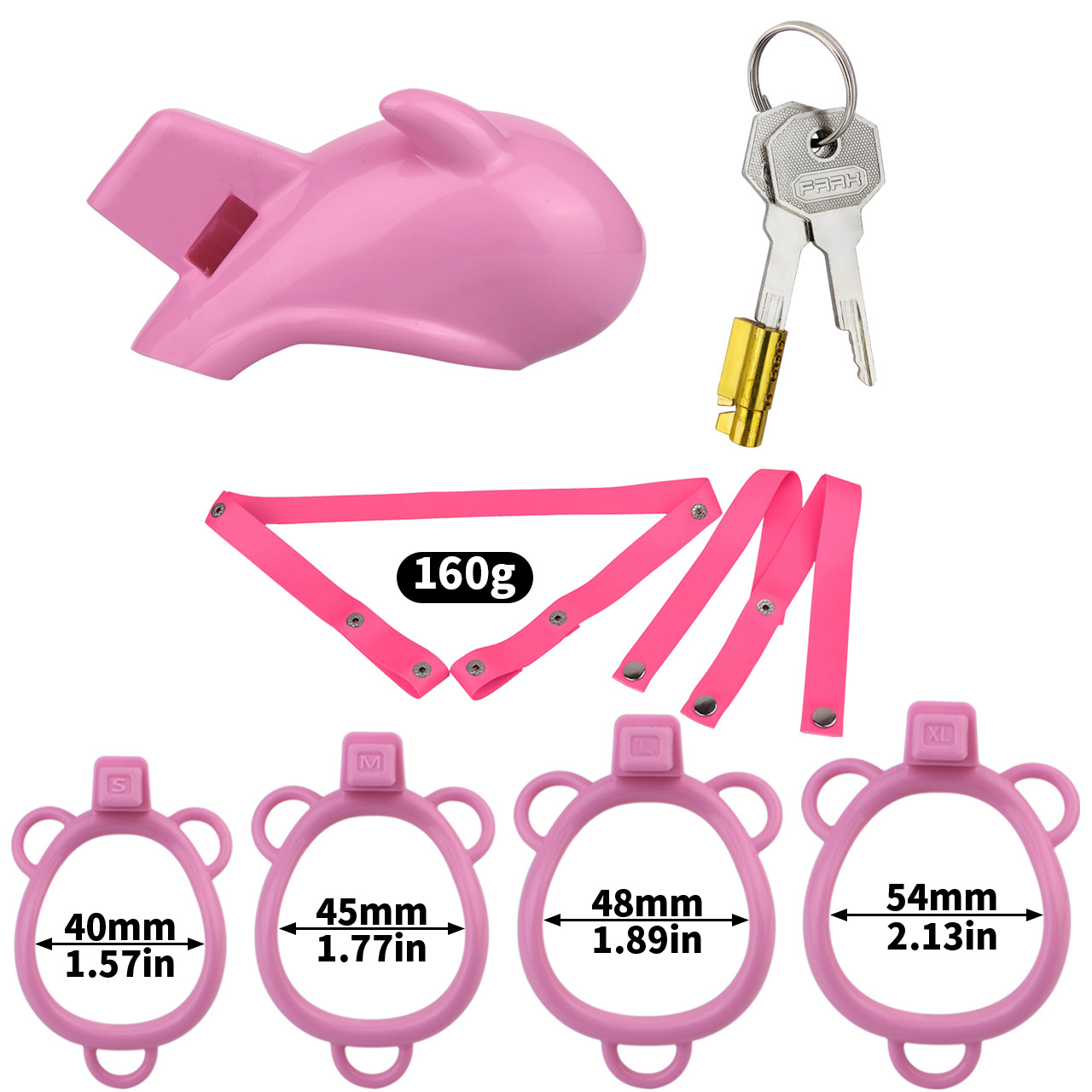 Little Devil Chastity Cage with Vaginal-Style Silicone Catheter – Black/Pink ABS Resin