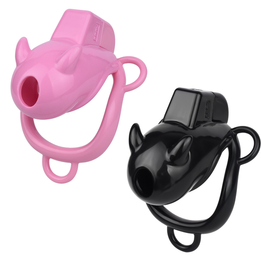Little Devil Chastity Cage with Vaginal-Style Silicone Catheter – Black/Pink ABS Resin