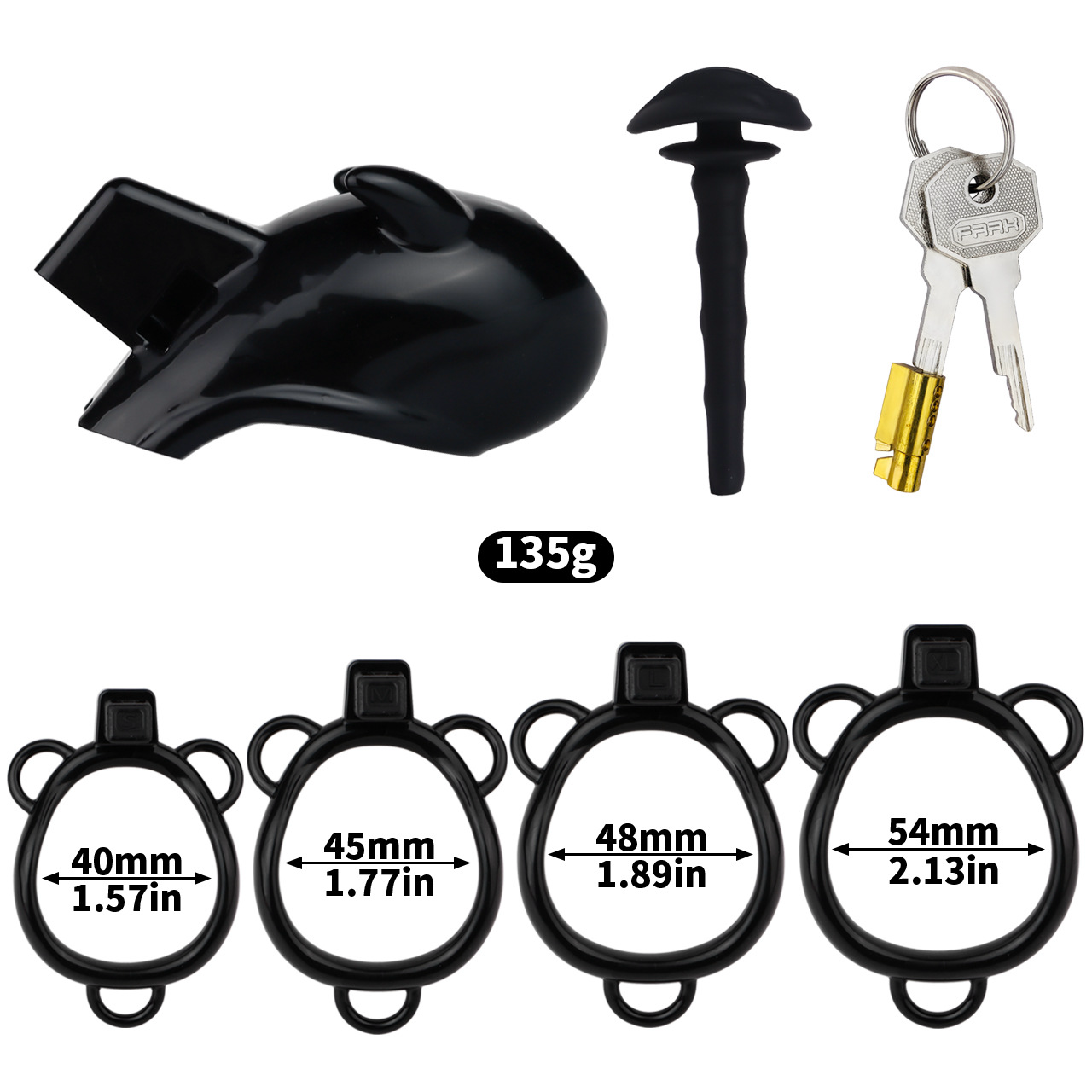 Little Devil Chastity Cage with Vaginal-Style Silicone Catheter – Black/Pink ABS Resin