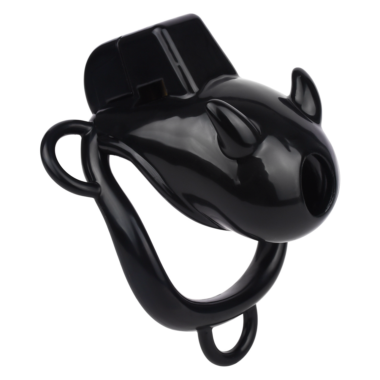 Little Devil Chastity Cage with Vaginal-Style Silicone Catheter – Black/Pink ABS Resin