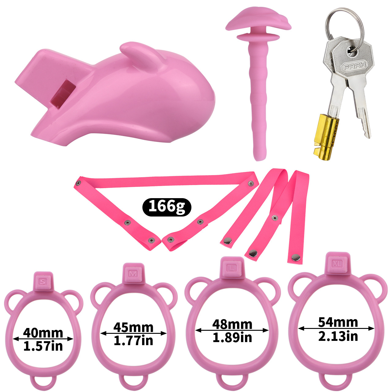Little Devil Chastity Cage with Vaginal-Style Silicone Catheter – Black/Pink ABS Resin