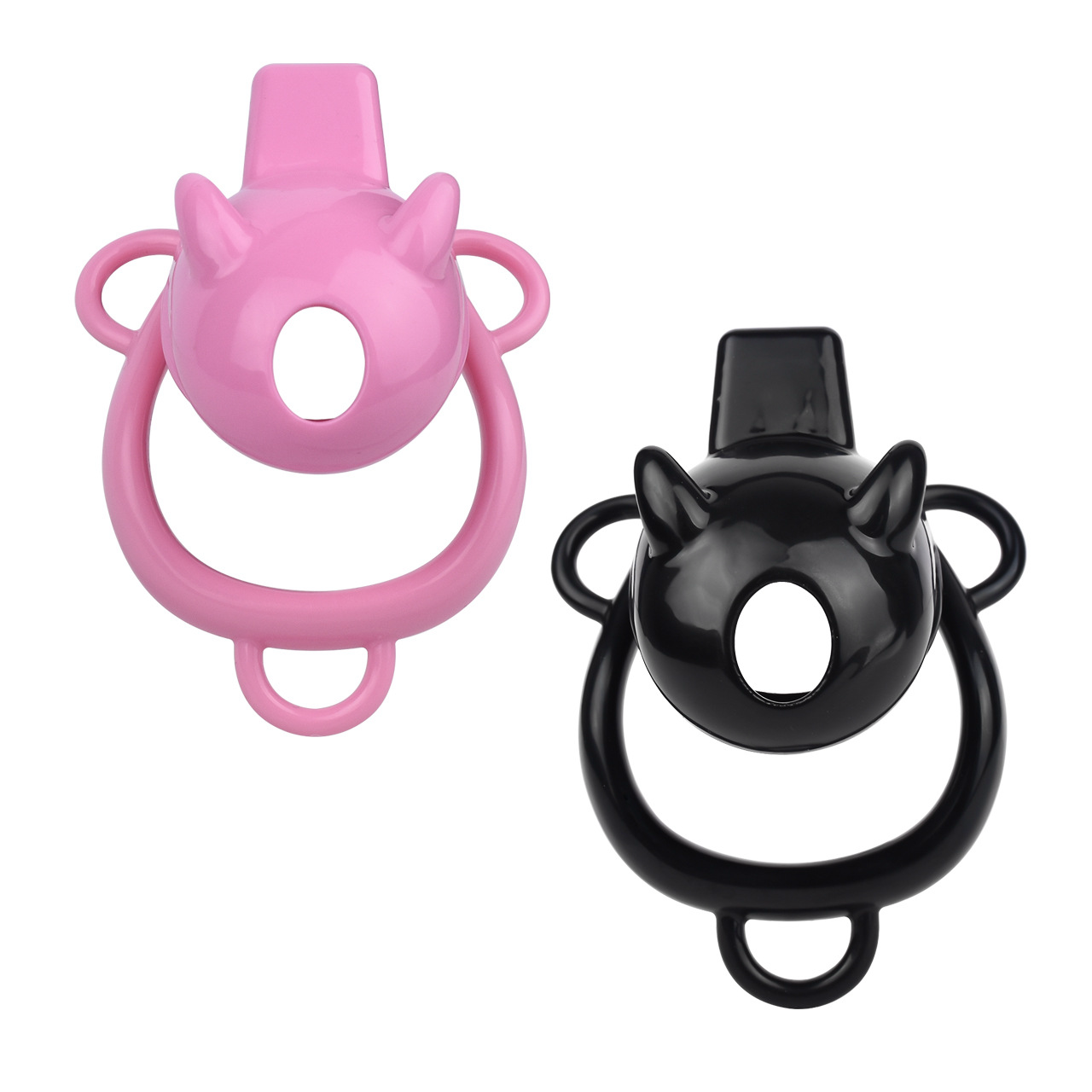 Little Devil Chastity Cage with Vaginal-Style Silicone Catheter – Black/Pink ABS Resin
