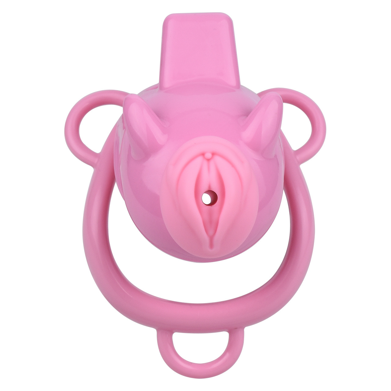 Little Devil Chastity Cage with Vaginal-Style Silicone Catheter – Black/Pink ABS Resin