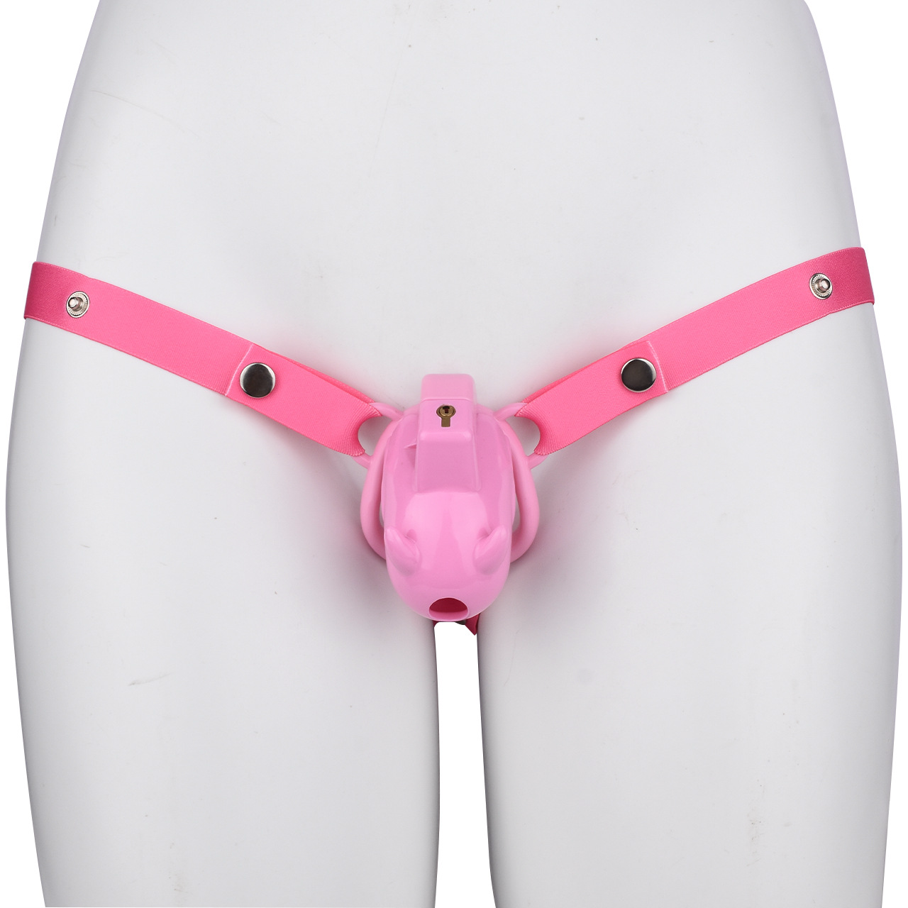 Little Devil Chastity Cage with Vaginal-Style Silicone Catheter – Black/Pink ABS Resin