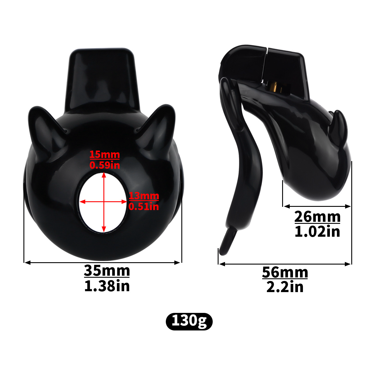 Little Devil Chastity Cage with Vaginal-Style Silicone Catheter – Black/Pink ABS Resin