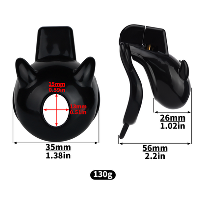 Little Devil Chastity Cage with Vaginal-Style Silicone Catheter – Black/Pink ABS Resin