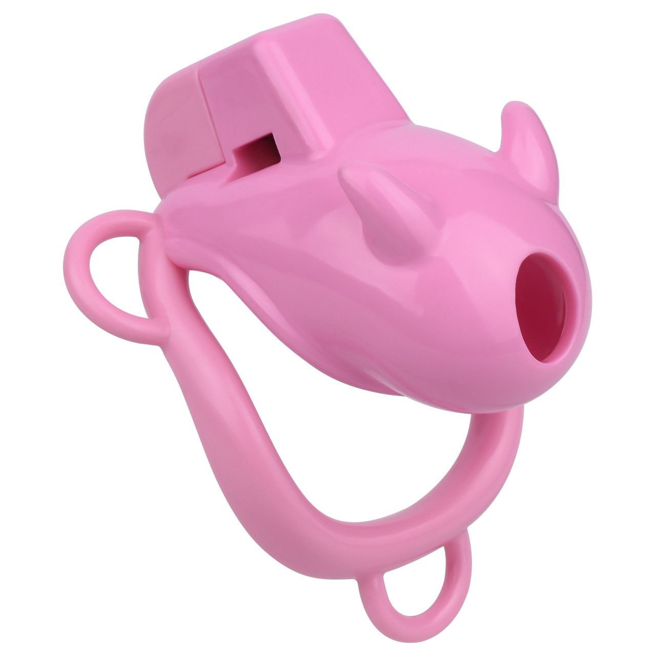 Little Devil Chastity Cage with Vaginal-Style Silicone Catheter – Black/Pink ABS Resin