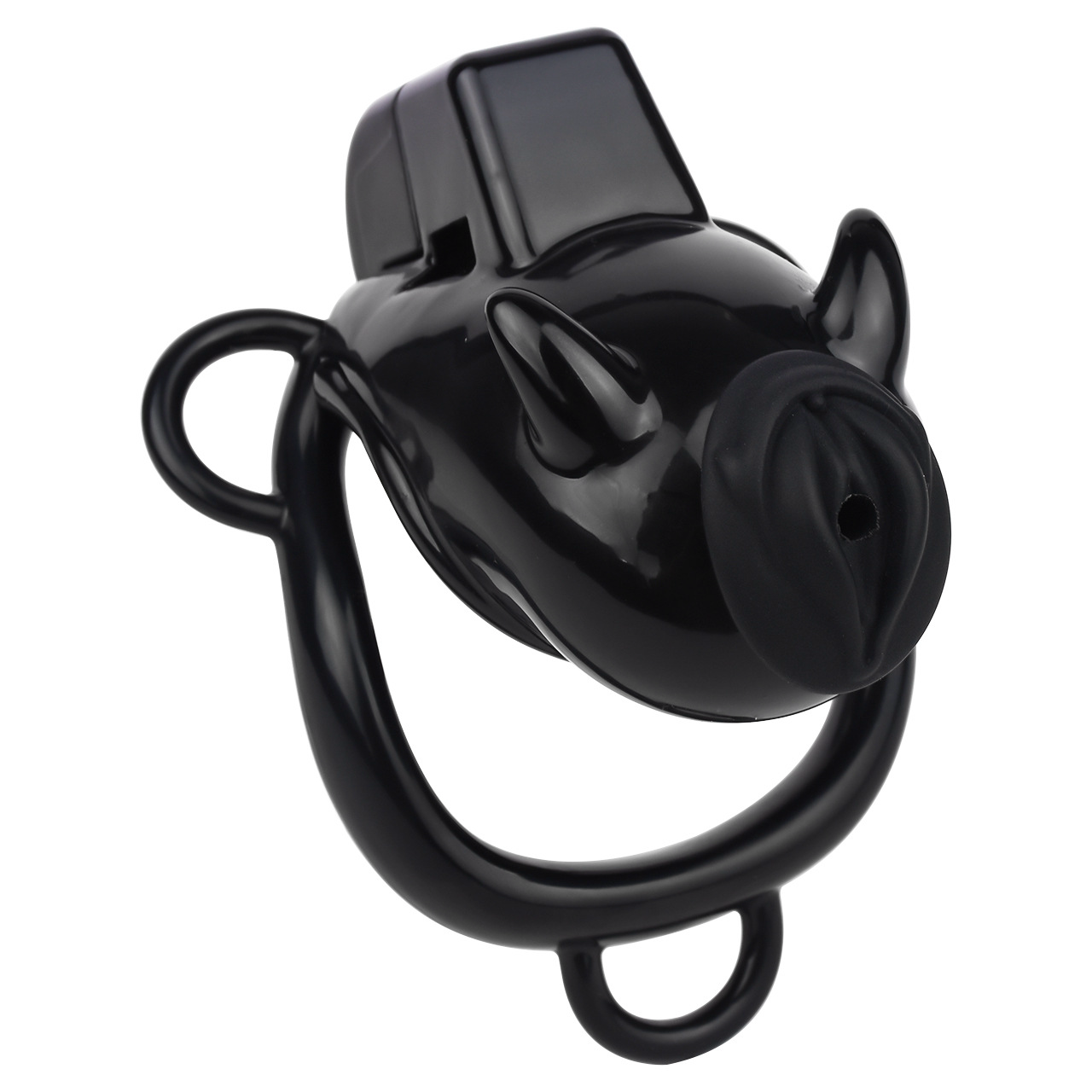Little Devil Chastity Cage with Vaginal-Style Silicone Catheter – Black/Pink ABS Resin