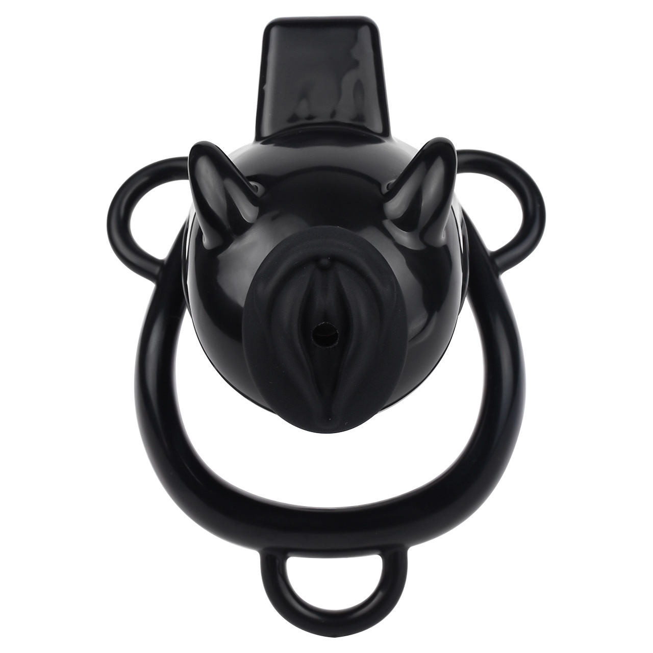 Little Devil Chastity Cage with Vaginal-Style Silicone Catheter – Black/Pink ABS Resin