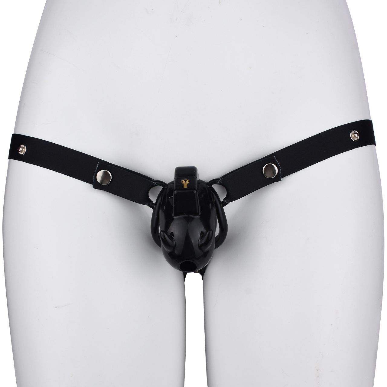 Little Devil Chastity Cage with Vaginal-Style Silicone Catheter – Black/Pink ABS Resin