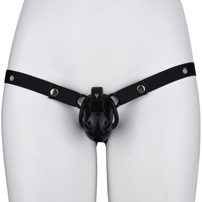 Little Devil Chastity Cage with Vaginal-Style Silicone Catheter – Black/Pink ABS Resin