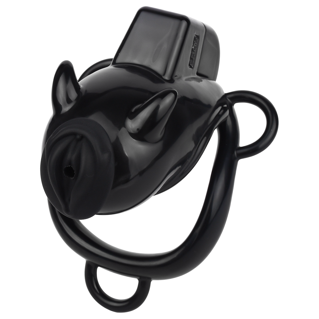 Little Devil Chastity Cage with Vaginal-Style Silicone Catheter – Black/Pink ABS Resin