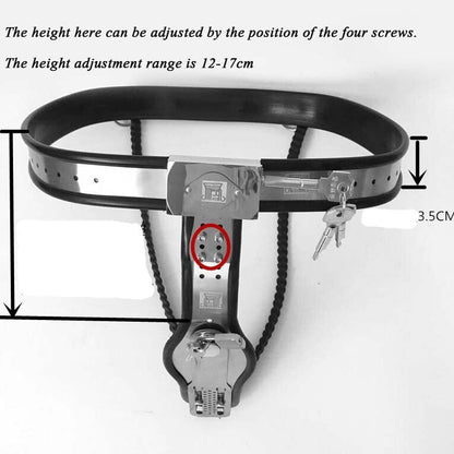 Metal Female Chastity Belt Y-Type Lockable and Adjustable BDSM Belt For Women - KeepMeLocked