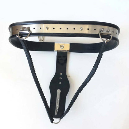 Metal Female Chastity Belt Y-Type Lockable and Adjustable BDSM Belt For Women - KeepMeLocked