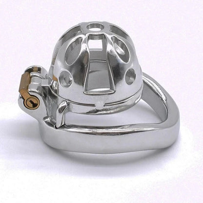 Ultra Small Metal Chastity Cage Device in 3 Sizes with PU Strap