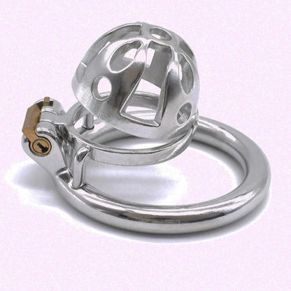 Ultra Small Metal Chastity Cage Device in 3 Sizes with PU Strap