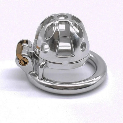 Ultra Small Metal Chastity Cage Device in 3 Sizes with PU Strap