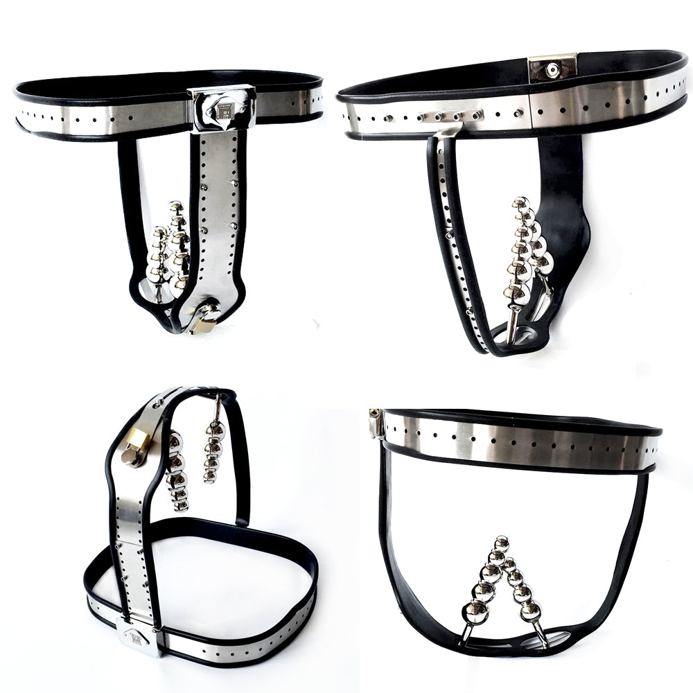 Female Chastity Belt with PadLock T-Back Chastity Panties - KeepMeLocked