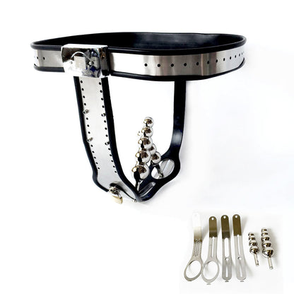 Female Chastity Belt with PadLock T-Back Chastity Panties - KeepMeLocked