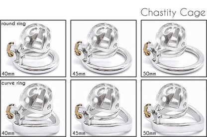 Ultra Small Metal Chastity Cage Device in 3 Sizes with PU Strap