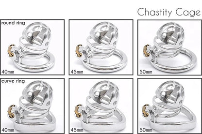 Ultra Small Metal Chastity Cage Device in 3 Sizes with PU Strap