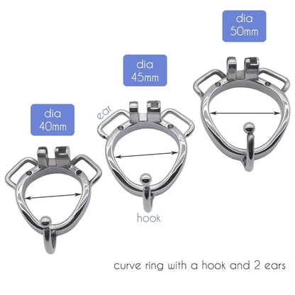 Ultra Small Metal Chastity Cage Device in 3 Sizes with PU Strap