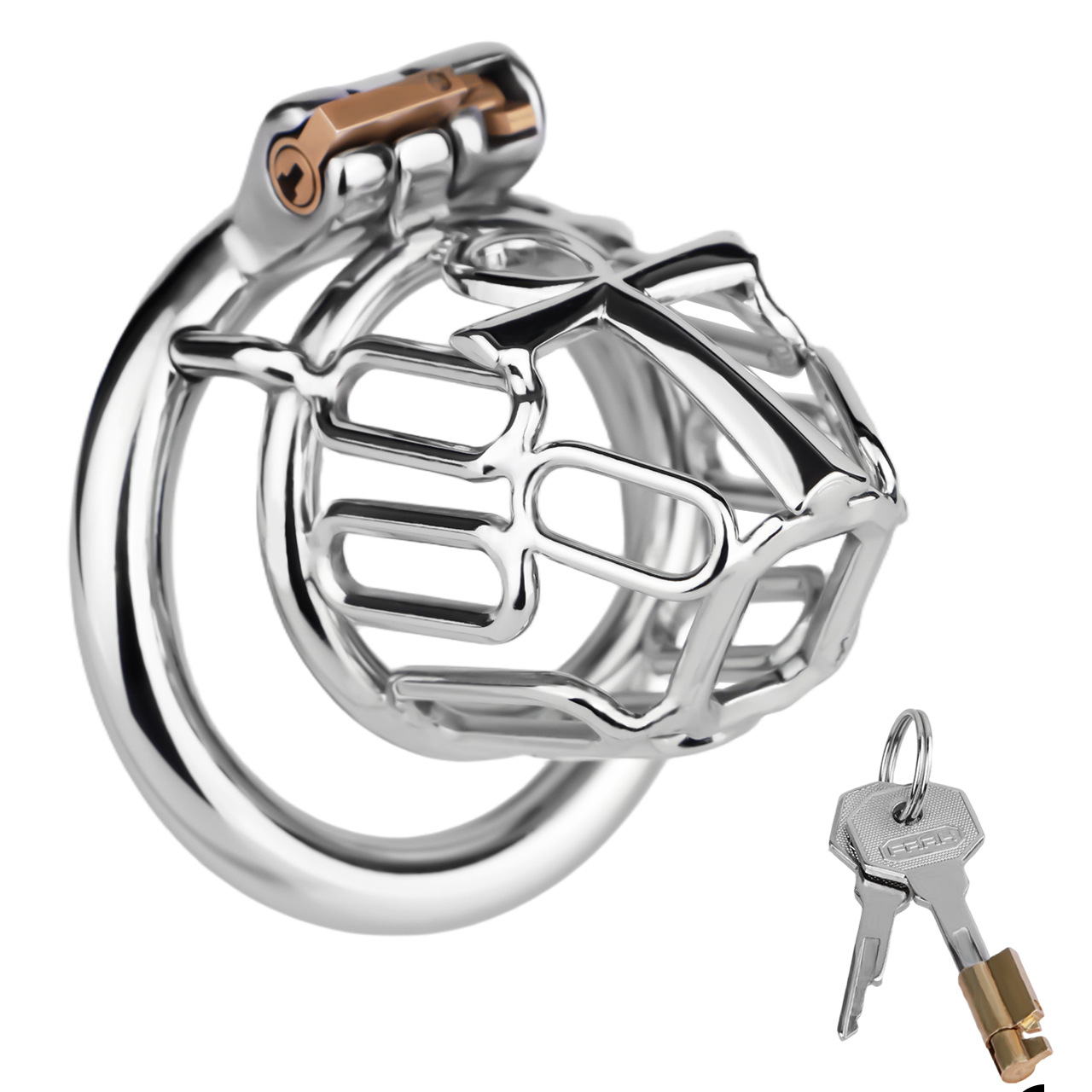KnightLock Cross Metal Chastity Cage Male BDSM Device Kinky Fetish Gear