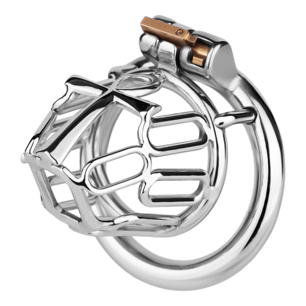 KnightLock Cross Metal Chastity Cage Male BDSM Device Kinky Fetish Gear